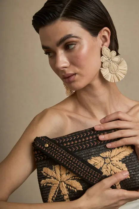 Bolso Mano Rafia Palmeras