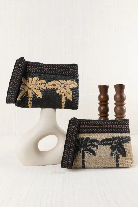 Bolso Mano Rafia Palmeras