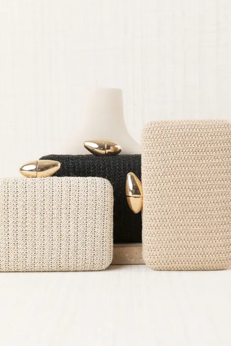 Bolso Clutch Tejido Natural