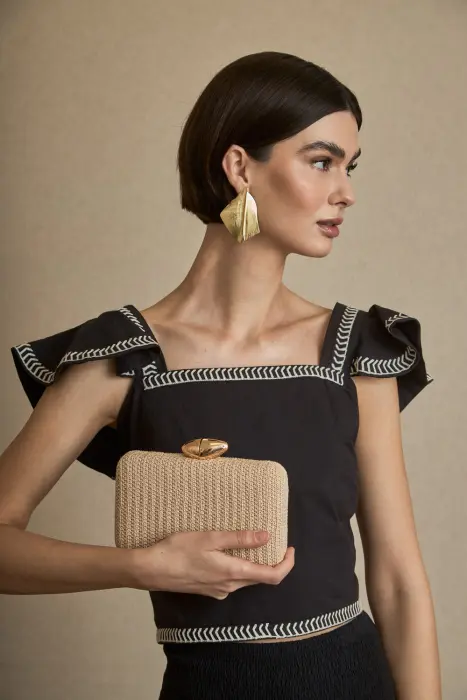 Bolso Clutch Tejido Natural