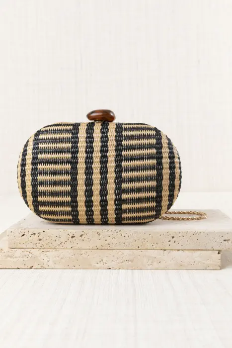 Bolso Clutch Rafia Oval