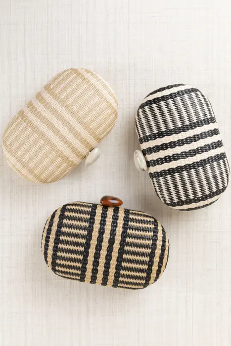 Bolso Clutch Rafia Oval