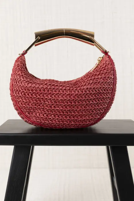 Bolso Rafia Medialuna Mini