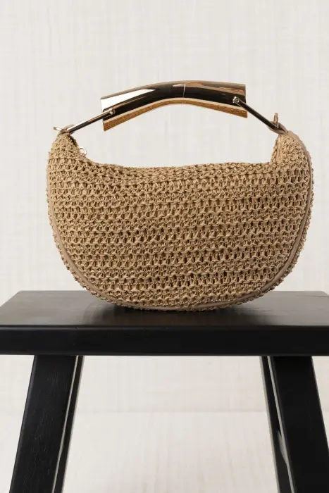 Bolso Rafia Medialuna Mini