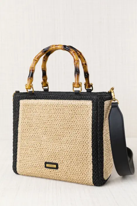 Bolso Rafia y Bambú