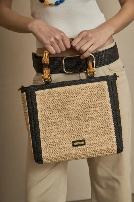 Bolso Rafia y Bambú