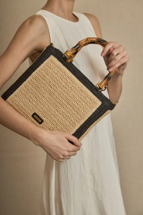 Bolso Rafia y Bambú