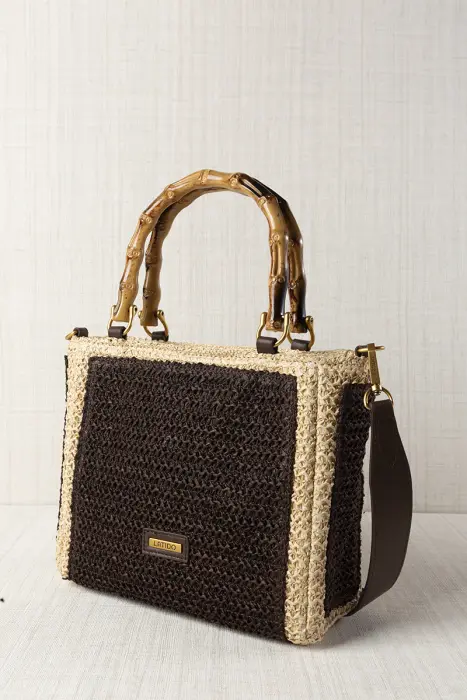 Bolso Rafia y Bambú
