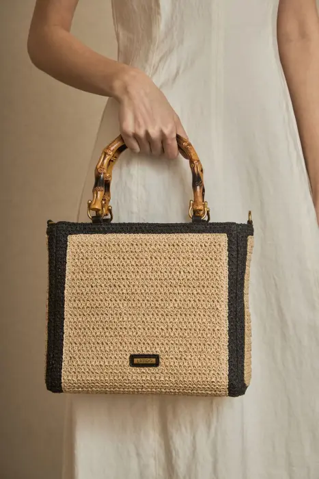 Bolso Rafia y Bambú