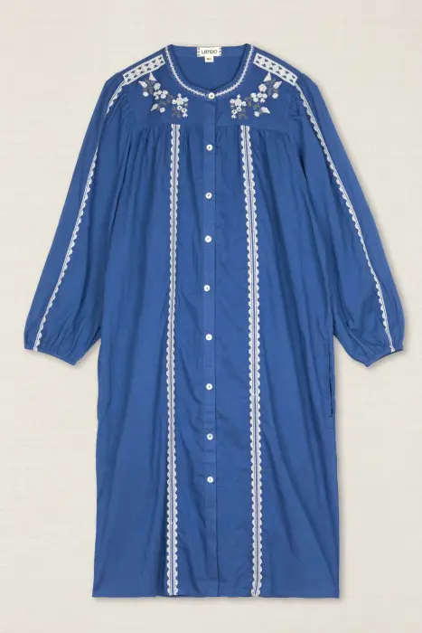 Vestido Kurta Bordado Flor