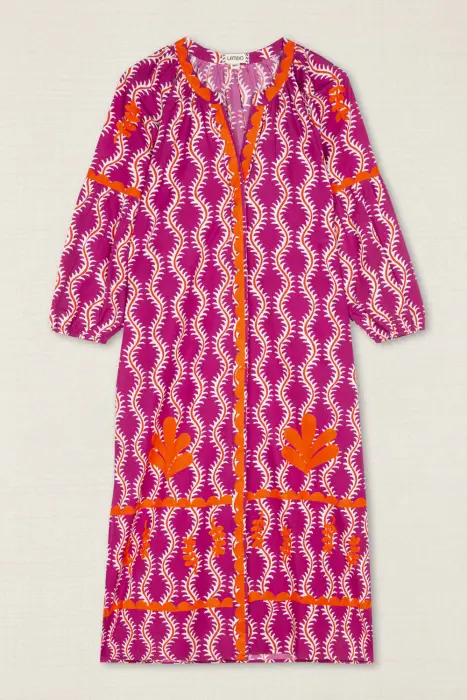 Vestido Kurta Ondas Bordada