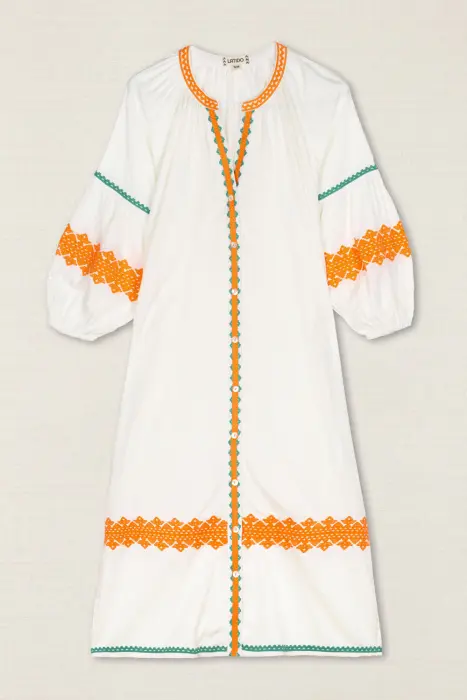 Vestido Kurta Bordado Étnico
