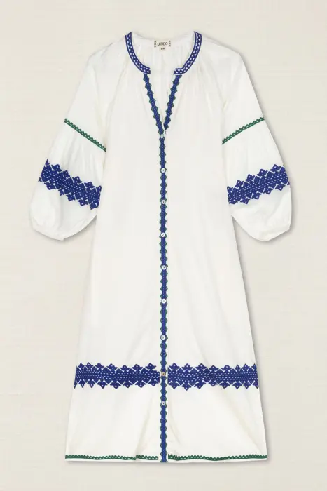Vestido Kurta Bordado Étnico