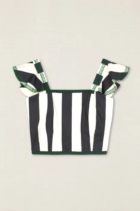 Conjunto Top-Falda con bordado verde