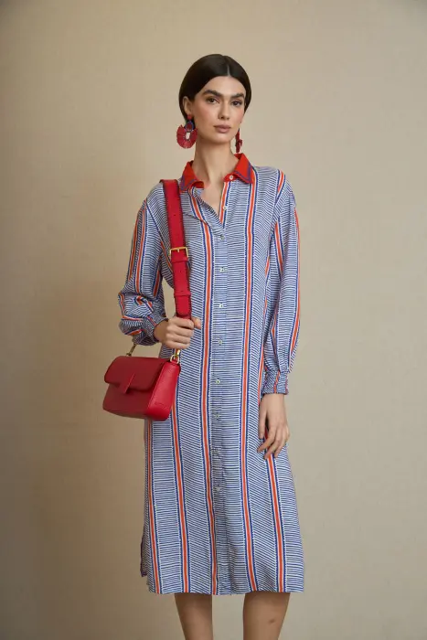 Vestido Camisero Rayado