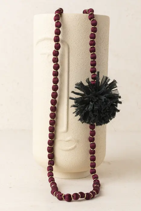 Collar Largo Flor Gasa