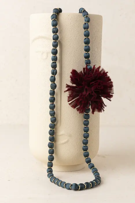 Collar Largo Flor Gasa