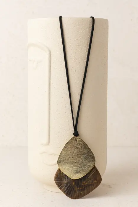 Collar Largo Colgante Geométrico