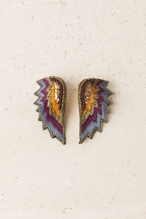 Pendientes Alas Bordados