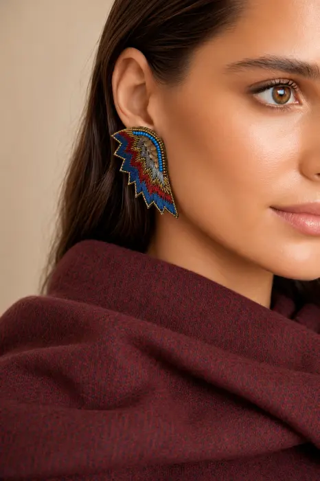 Pendientes Alas Bordados