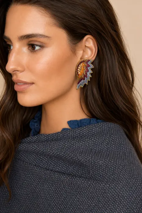 Pendientes Alas Bordados