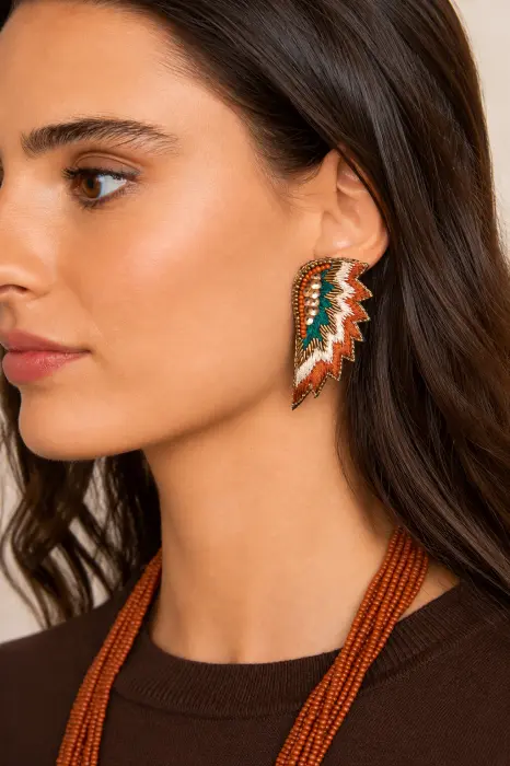 Pendientes Alas Bordados