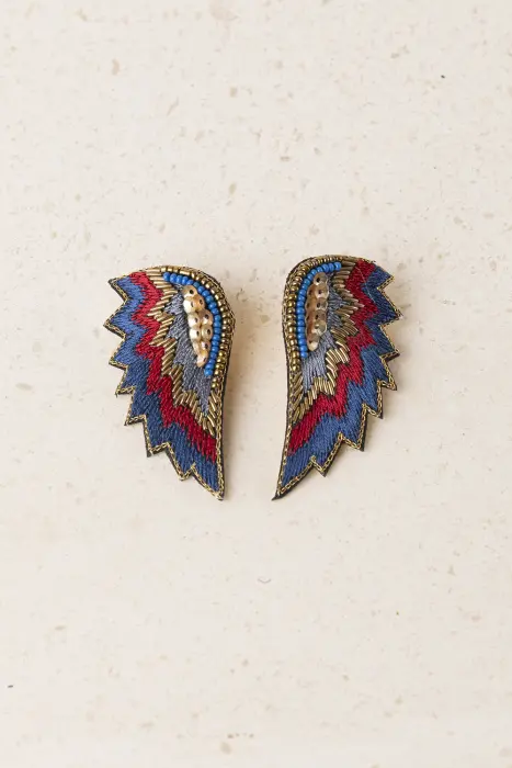 Pendientes Alas Bordados