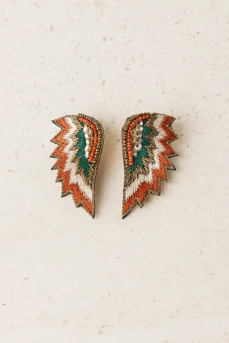 Pendientes Alas Bordados