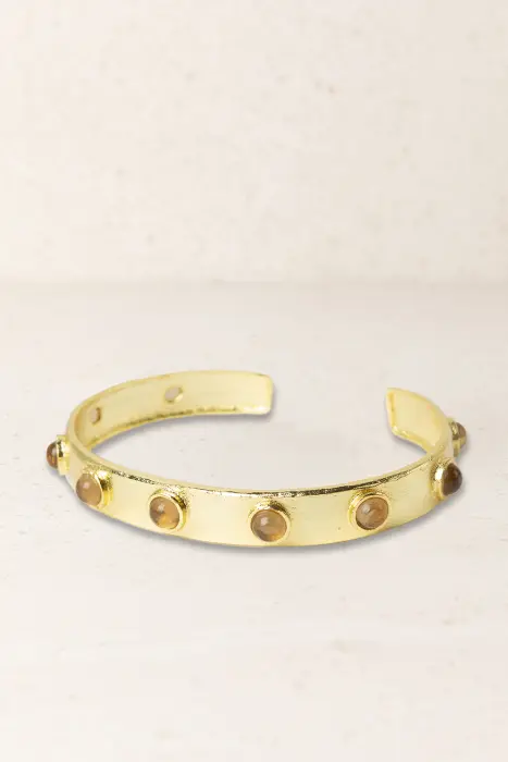 Pulsera Fina Piedra y Latón