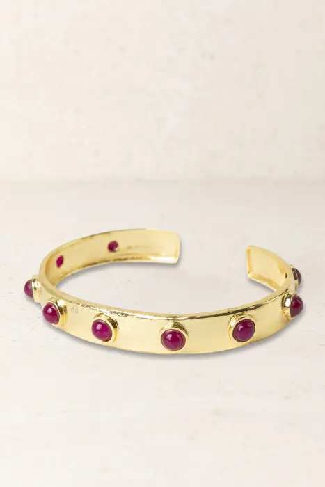 Pulsera Fina Piedra y Latón