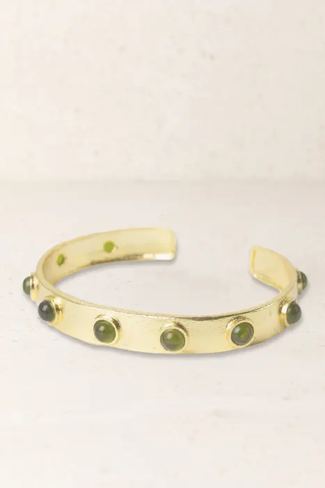 Pulsera Fina Piedra y Latón