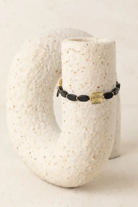 Pulsera Fina Resina y Latón Baño Oro