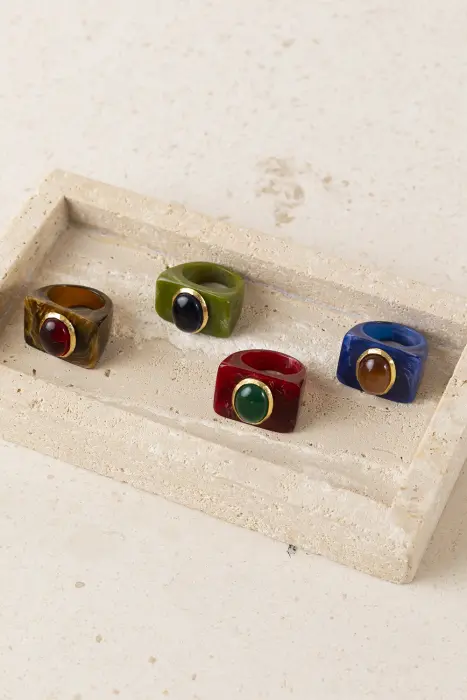 Anillo Resina y Piedra