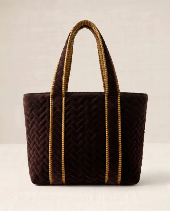 Bolso Shopper Terciopelo Acolchado