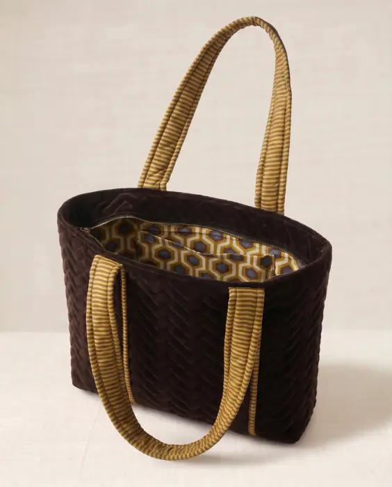 Bolso Shopper Terciopelo Acolchado
