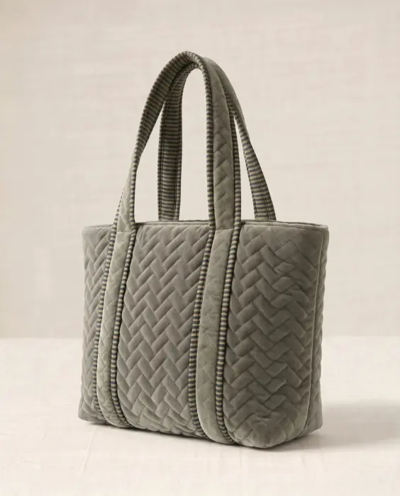 Bolso Shopper Terciopelo Acolchado