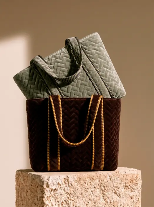 Bolso Shopper Terciopelo Acolchado