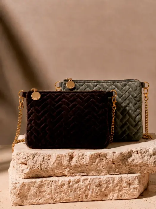 Bolso Bandolera Terciopelo Acolchada