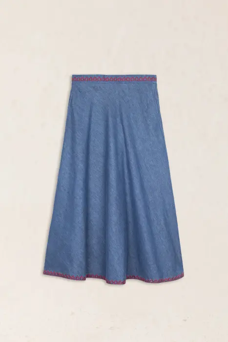 Falda Denim Bordada