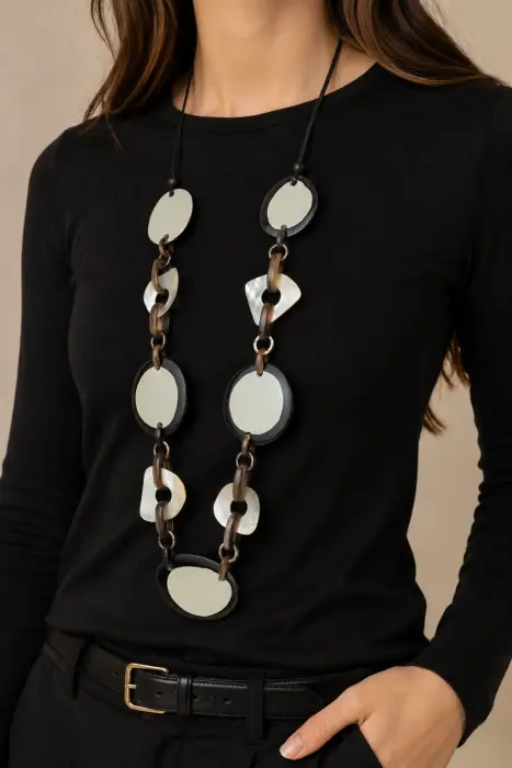 Collar Arandelas Nácar