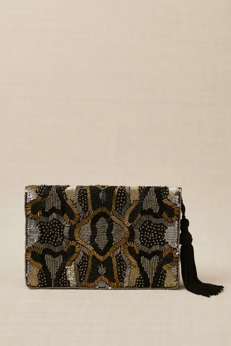 Bolso Cartera Bordada Geometrías