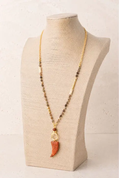 Collar Cuerno Piel Color