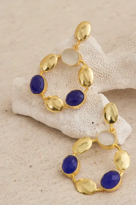 Pendientes Aro y piedras naturales