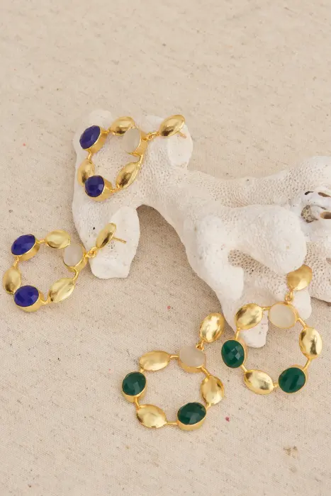 Pendientes Aro y piedras naturales