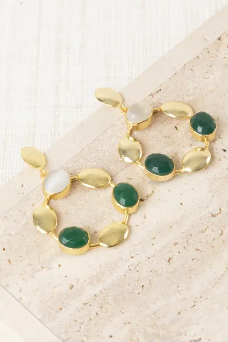 Pendientes Aro y piedras naturales