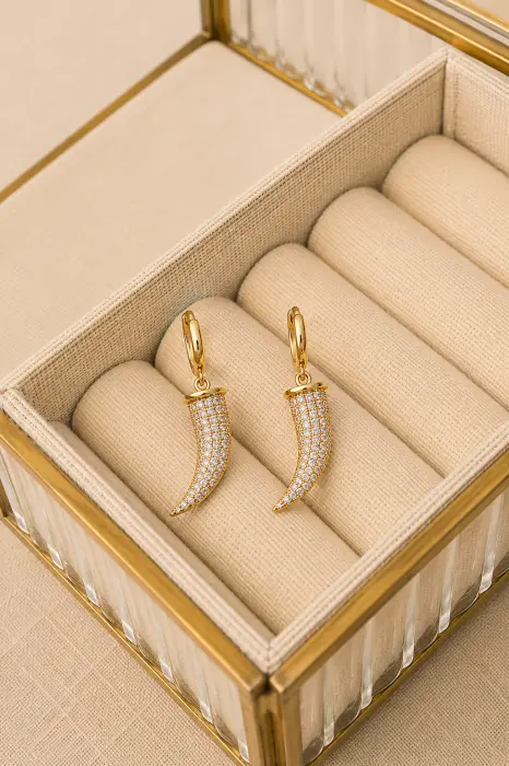 Pendientes Cuerno Cristales