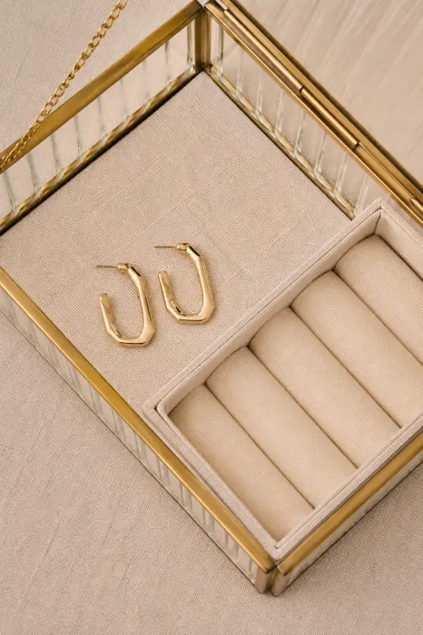 Pendientes Dorados Aro Ovalado