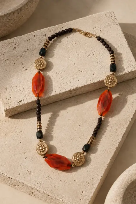 Collar Resinas Naranja
