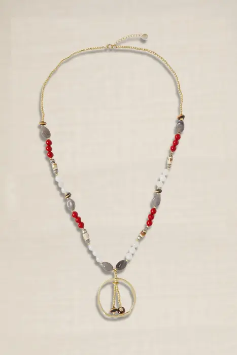 Collar largo colgante circular