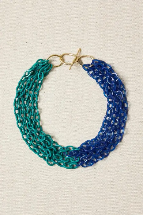 Collar eslabones resinas bicolor